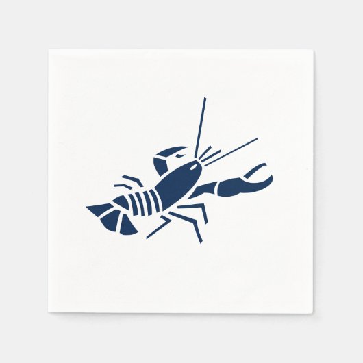 Lobster marineblauw en witte zomerpartij servet (Voorkant)