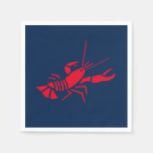 Lobster marineblauw roodbruin zomers papier servet (Voorkant)