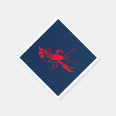 Lobster marineblauw roodbruin zomers papier servet (Hoek)