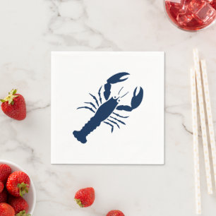 Lobster marineblauw wit minimalistisch modern papi servet