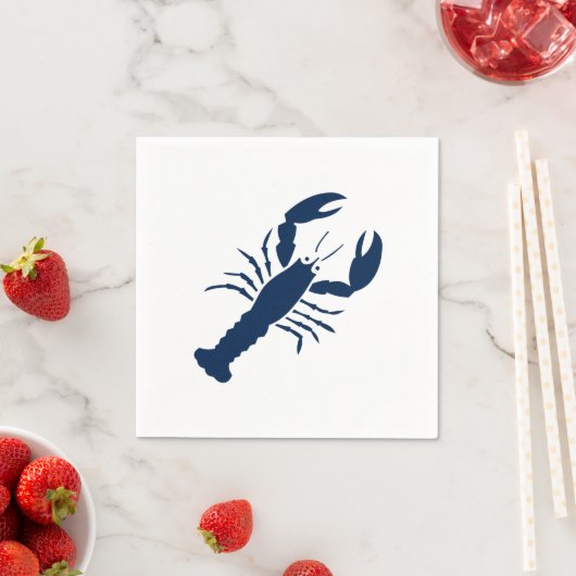 Lobster marineblauw wit minimalistisch modern papi servet (Insitu)