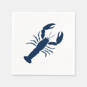 Lobster marineblauw wit minimalistisch modern papi servet (Voorkant)