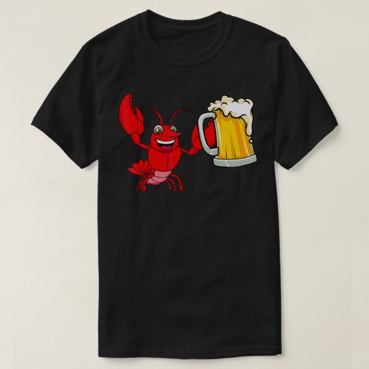 Lobster met bier Alcohol Foamed beer Be T-shirt (Design voorkant)
