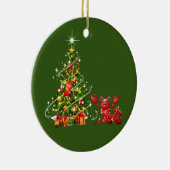 Lobster met Pet LIGHTS Kerstmis Keramisch Ornament (Rechts)