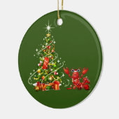 Lobster met Pet LIGHTS Kerstmis Keramisch Ornament (Links)