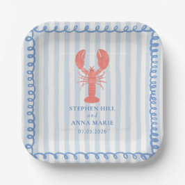 Lobster Nautical Wedding Paper Plates Papieren Bordje