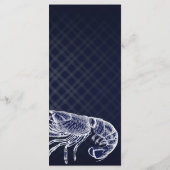  Lobster Navy Blue Elegant Party Menu Kaart (Achterkant)