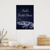  Lobster Navy Blue Elegant Poster Banner (Keuken)