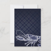  Lobster Navy Blue Elegant Table Number Kaart (Achterkant)