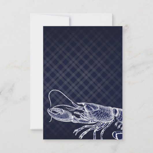 Lobster Navy Blue Elegant Table Number Kaart (Achterkant)