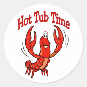 Lobster of Crawfish Hot Tub Time Ronde Sticker