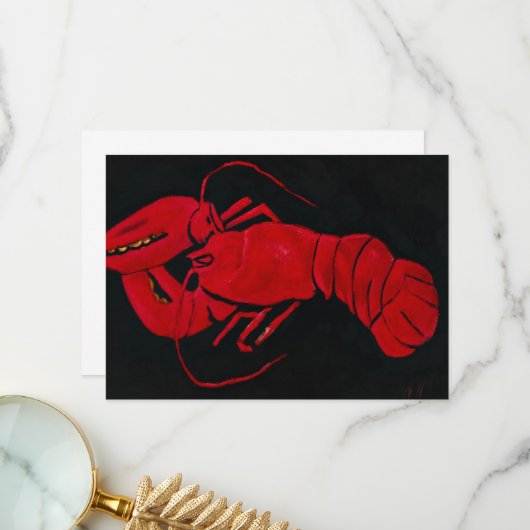 Lobster on Black Background by Marsden Hartley Bedankkaart (Voorkant / Achterkant in situ)