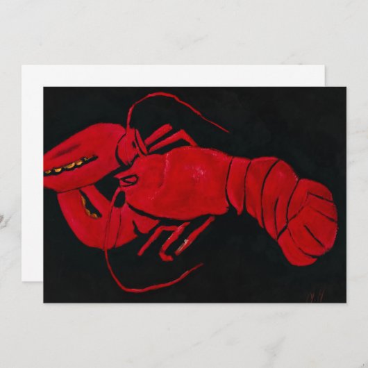 Lobster on Black Background by Marsden Hartley Bedankkaart (Voorkant / Achterkant)