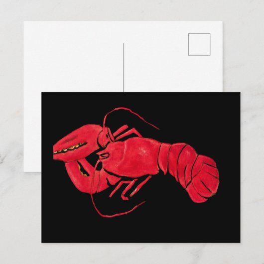 Lobster on Black Background by Marsden Hartley Briefkaart (Voorkant / Achterkant)