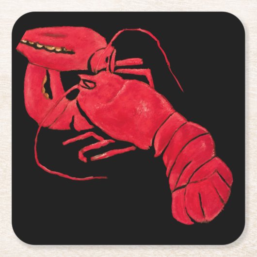 Lobster on Black Background by Marsden Hartley Kartonnen Onderzetters (Voorkant)