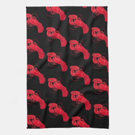 Lobster on Black Background by Marsden Hartley Theedoek (Verticaal)