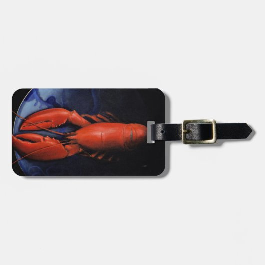 Lobster op Bord Tiffany Bagagelabel (Voorkant horizontaal)