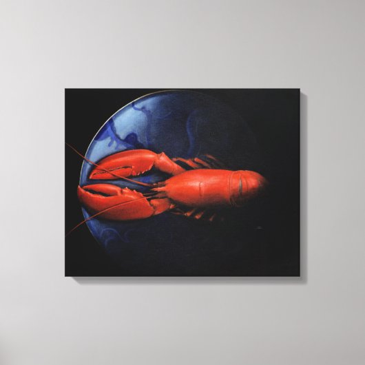 Lobster op Bord Tiffany Canvas Afdruk (Voorkant)
