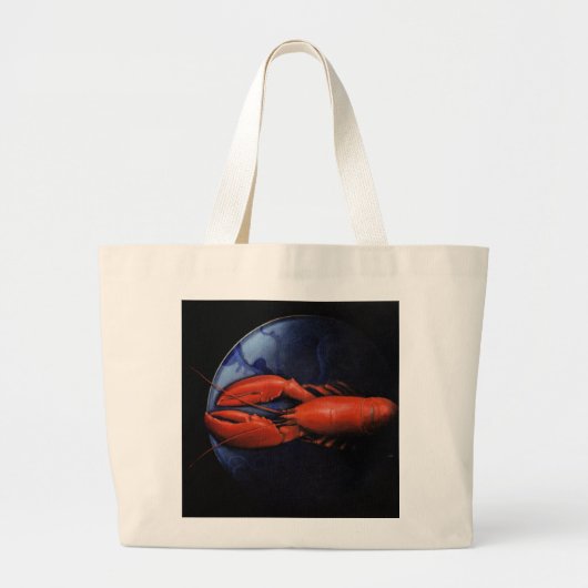 Lobster op Bord Tiffany Grote Tote Bag (Voorkant)