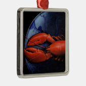 Lobster op Bord Tiffany Metalen Ornament (Rechts)