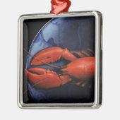 Lobster op Bord Tiffany Metalen Ornament (Links)