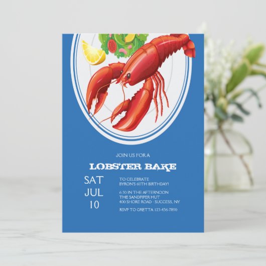 Lobster op een Bord Kaart (Staand voorkant)