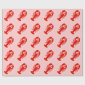 Lobster op roze cadeaupapier (Vlak)