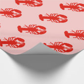Lobster op roze cadeaupapier (Hoek)