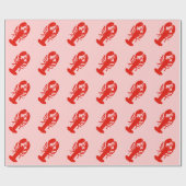 Lobster op roze cadeaupapier (Vlak)