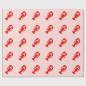 Lobster op roze cadeaupapier (Vlak)