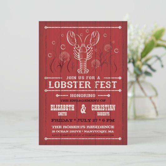Lobster op uitnodiging van Red Barn Wood (Staand voorkant)