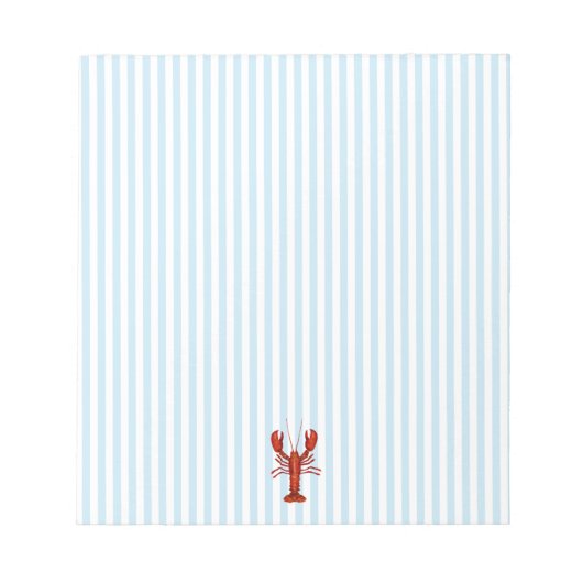 Lobster Painting Nautical Blue Stripe Preppy Notitieblok (Voorkant)