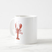 Lobster Painting Nautical Coastal Pattern Koffiemok (Voorkant links)