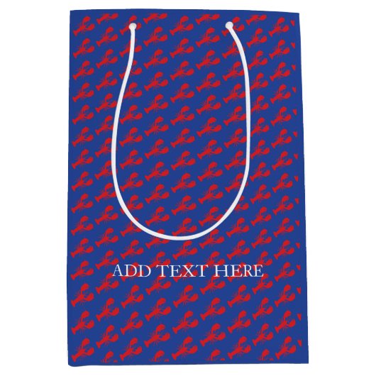 Lobster Party Red Blue Preppy Designer Fun Medium Cadeauzakje (Voorkant)