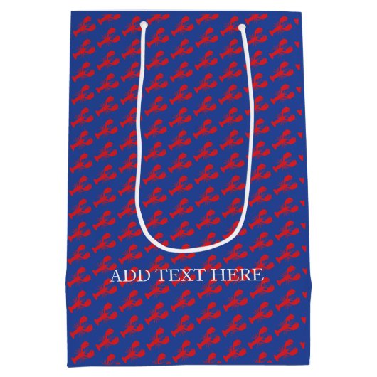 Lobster Party Red Blue Preppy Designer Fun Medium Cadeauzakje (Achterkant)