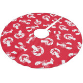 Lobster Pattern Red White Kerstboom Rok (Gekanteld)