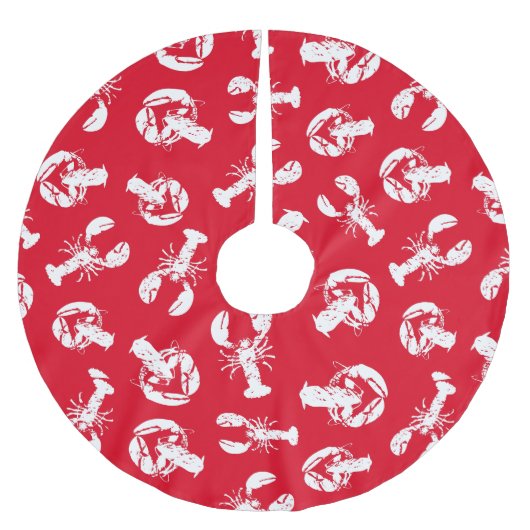 Lobster Pattern Red White Kerstboom Rok (Voorkant)