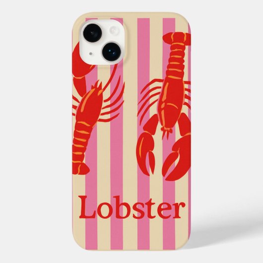Lobster Pop Bold Schaaldieren op Suikerstrepen Case-Mate iPhone Case (Achterkant)