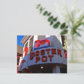 Lobster Pot Neon Sign Briefkaart (Staand voorkant)
