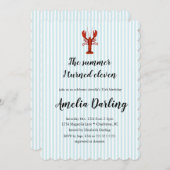 Lobster Preppy Blauwe Streep Zomer Ik werd Elf Kaart (Voorkant / Achterkant)