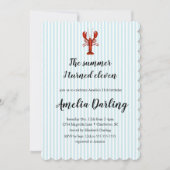 Lobster Preppy Blauwe Streep Zomer Ik werd Elf Kaart (Voorkant)