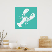 Lobster Print Distress Blauwgroen blauw zeeoppervl (Keuken)