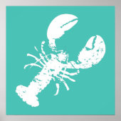Lobster Print Distress Blauwgroen blauw zeeoppervl (Voorkant)