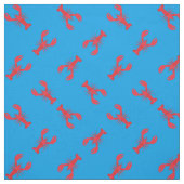 Lobster Print Fabric Blue Stof (Swatch)