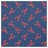 Lobster Print Fabric Navy Blue Stof (Swatch)