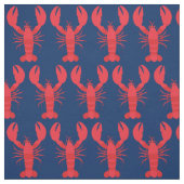 Lobster Print Fabric Navy Blue Stof (Swatch)