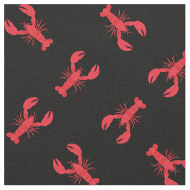 Lobster Print Fabric Stof