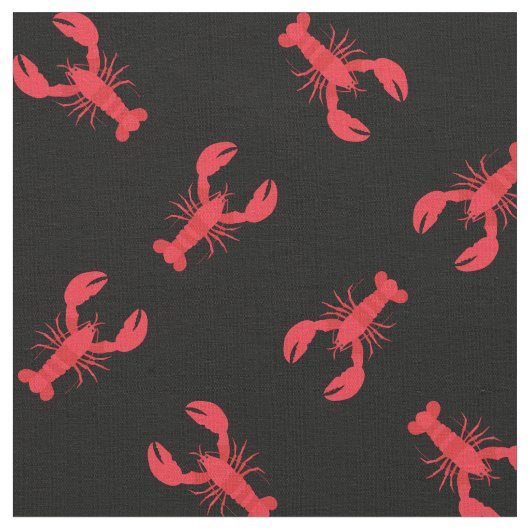 Lobster Print Fabric Stof (Close Up)