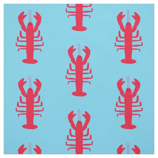 Lobster Print Fabric Stof (Swatch)