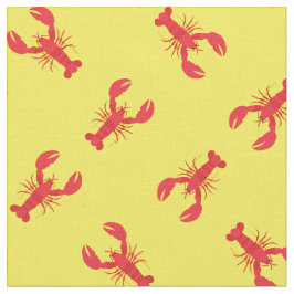 Lobster Print Fabric Yellow Stof